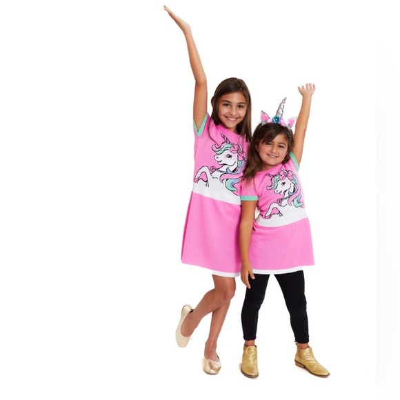 Jojo Siwa pink Unicorn color block Sweater Dress for Girls size large (10-12) - Picture 4 of 9